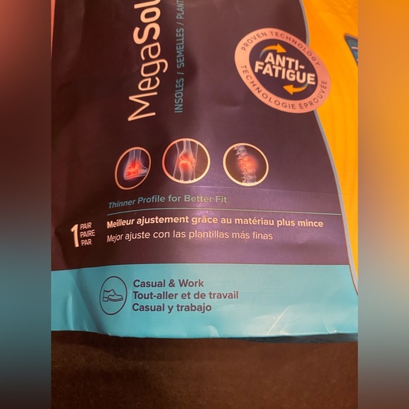 NEW MegaComfort Mega Sole Anti Fatigue Insoles Women’s Shoes Size 5-7 - Picture 3 of 9